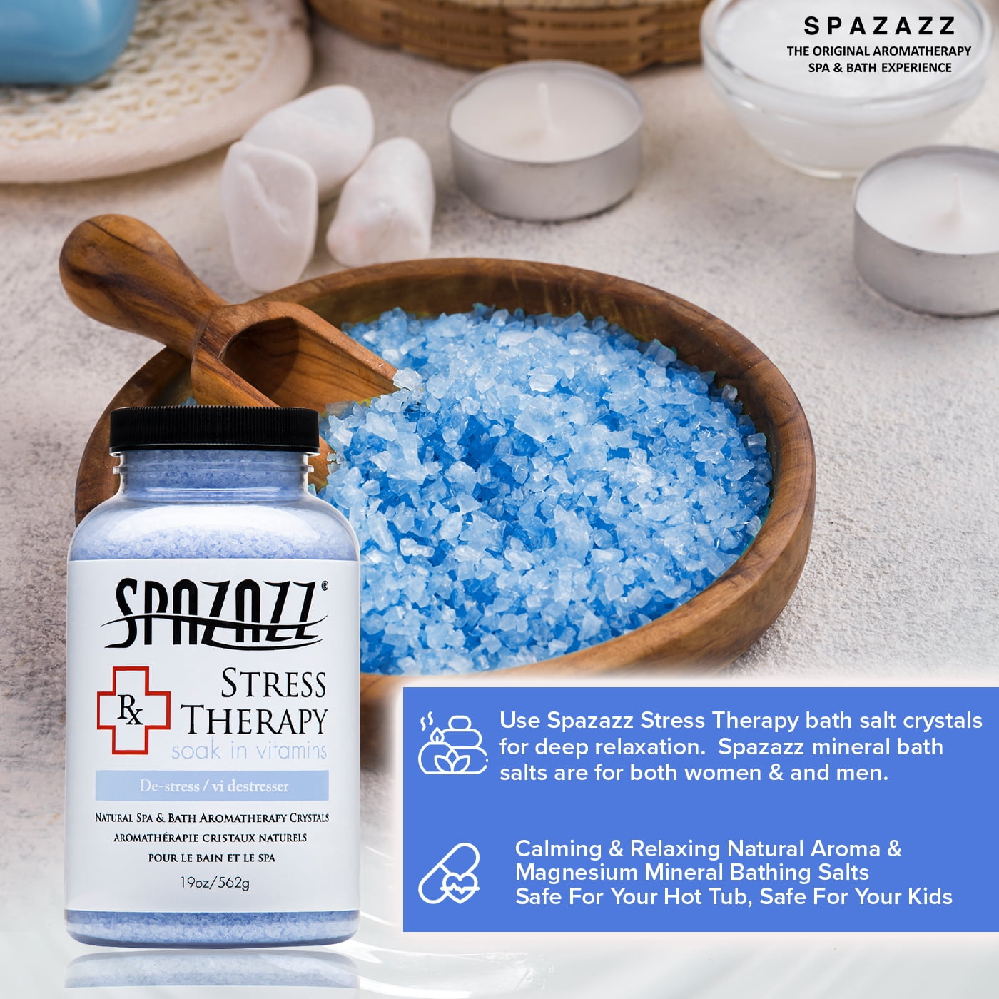 Spazazz Relaxing Aromatherapy Bath Salts for Stress Relief and Muscle Relaxation
