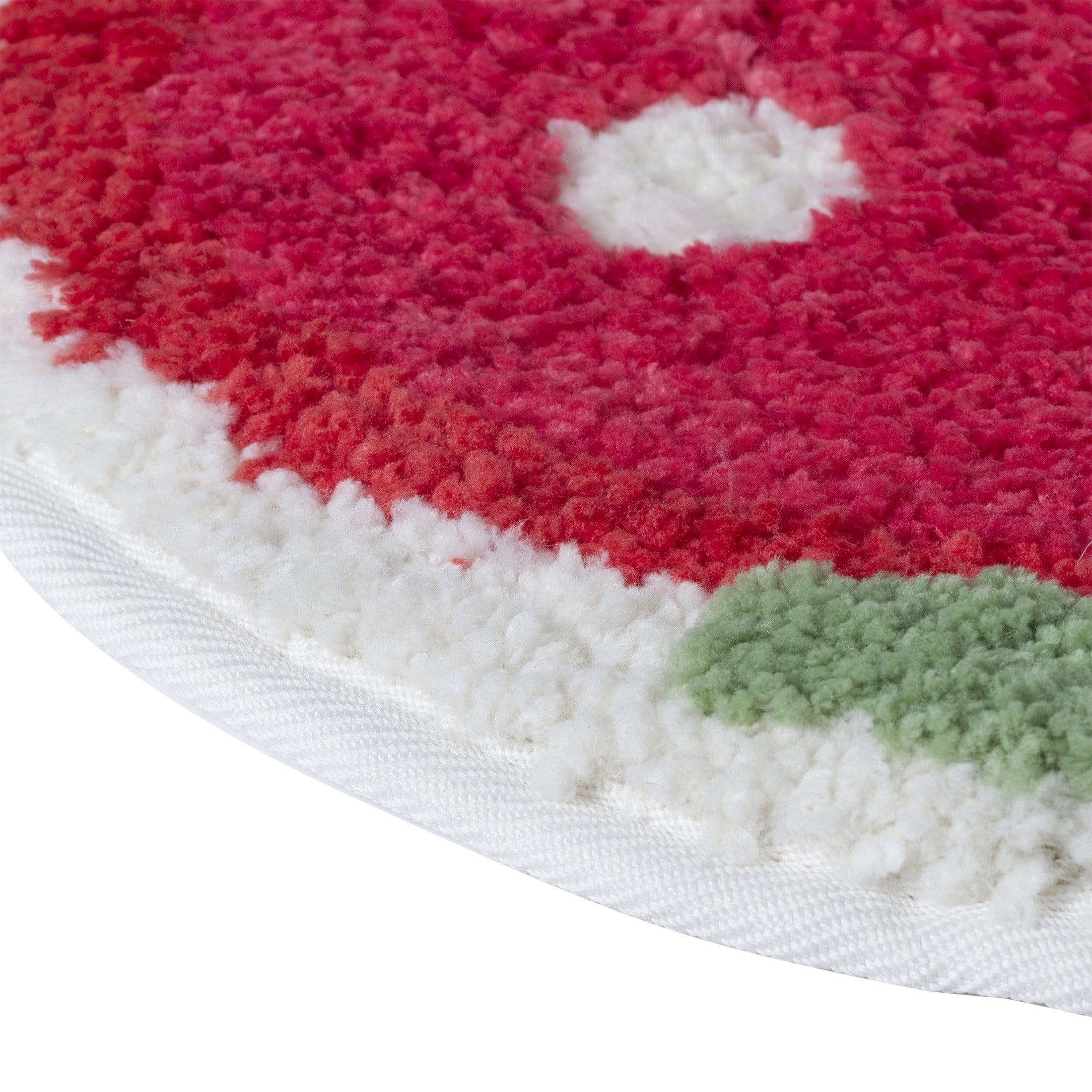 VCNY Home Red Strawberry Shaped Tufted Bath Rug, 18" x 27