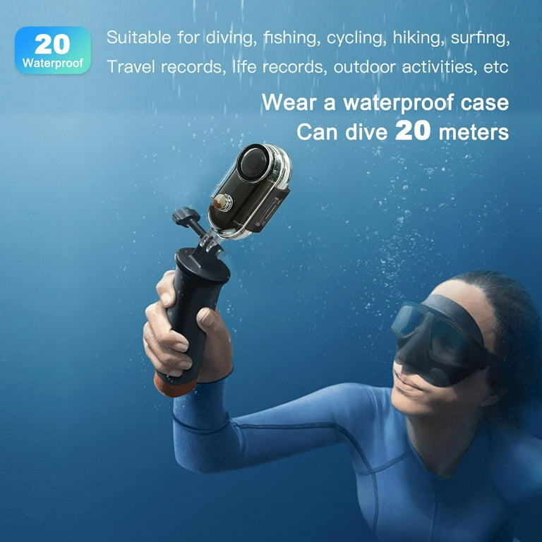 NNYYMH Mini Action Cam 4K NIEUW Geüpgraded, bodycam met 64 GB SD-kaart, waterdicht tot 30 meter, 180 minuten batterijduur, 150° groothoek & 1,47 inch display Vlogcamera voor fietsen