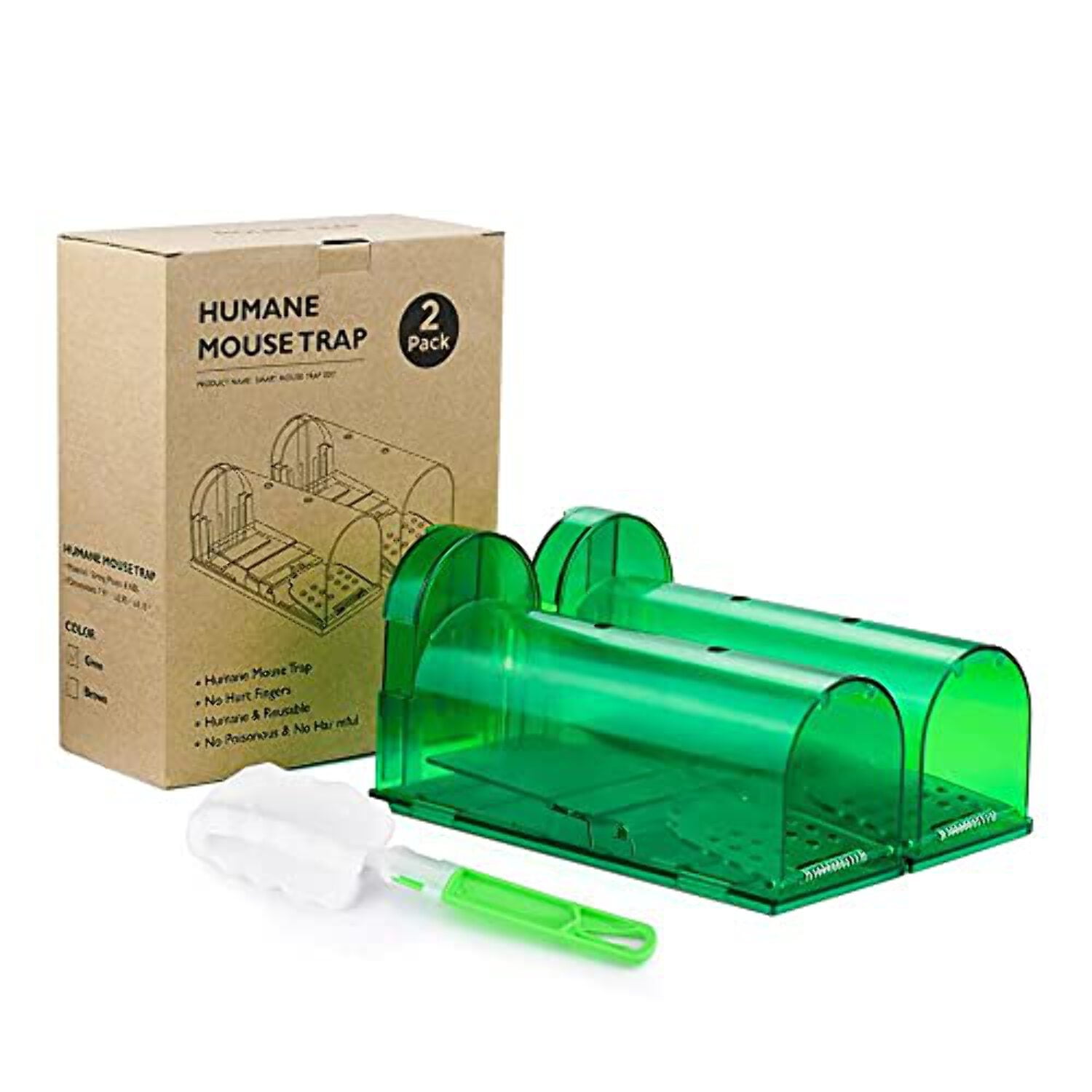 Home and Country USA Humane No Kill Mouse Trap, Live Catch and Release,Child and Pet Safe. for Small Mice(4 Pack)