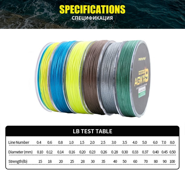 Veecome X9 Pe Line 9 Strands Weaves Braided 300m/327yds Super Strong Fishing Line 15lb-100lb Brown Other
