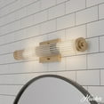 thumbnail image 3 of Hunter - Holly Grove 2-light Alturas Gold, Medium Size Vanity Light, Dimmable, Formal Style, for Bedrooms, Dining, Living Rooms - 19939, 3 of 7