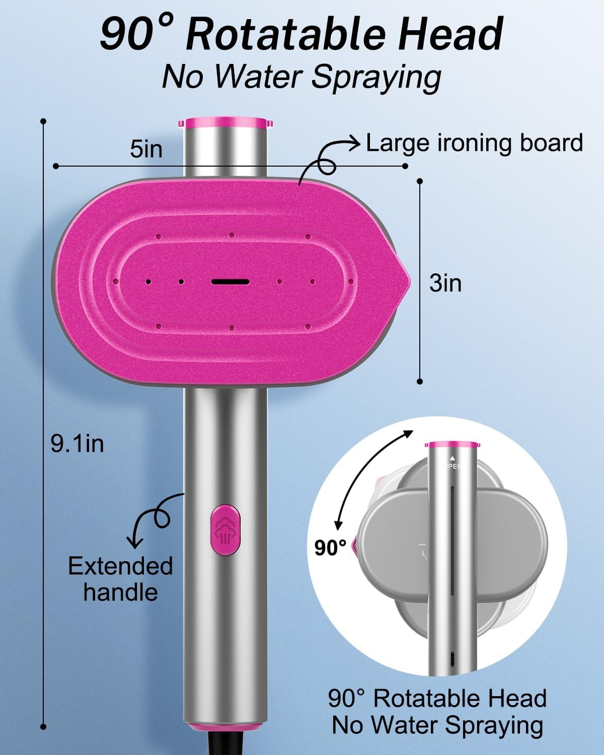 ELORTI Handheld Fabric Steamer for Clothes, Fast 10s Heat-Up, Powerful Steam for Wrinkles, Portable Travel Garment Steamer