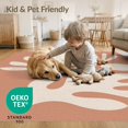 thumbnail image 4 of ODIKA 3'x5' Orange Warm Terracotta Sun Line Design Washable Accent Rug Elegant Minimalist Leaf and Motifs for Modern Pet Friendly, Non-Shedding Mat for Bedside, Nursery Room, 4 of 7