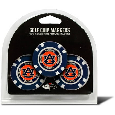 Team Golf NCAA Auburn 3 Pack Golf Chip Ball Markers