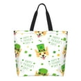 thumbnail image 1 of Easygdp happy dog. St. Patricks Day Bolsas Tote para Mujer, Bolsos de Hombro para Viaje, Bolsos de Mano de Gran Capacidad para Compras y Trabajo, 1 of 8