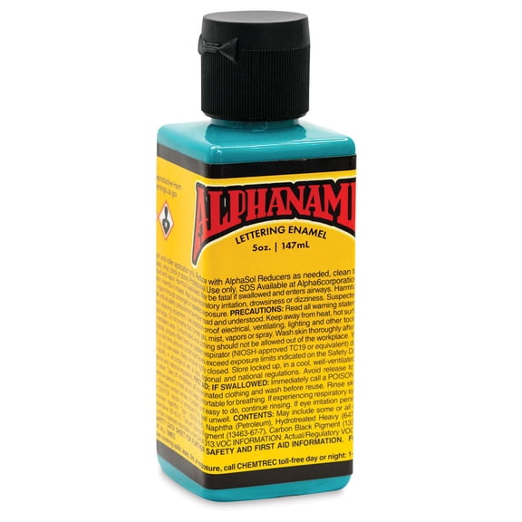Alpha6 Alphanamel Lettering Enamel - Bright Teal, 147 ml, Bottle