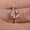 thumbnail image 3 of Huge Sale: 1.25 Carat Cushion Cut Morganite And Diamond Moissanite Engagement Ring In 10K Rose Gold, 3 of 3