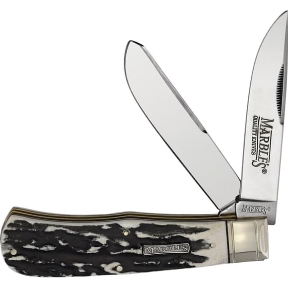 Navaja de bolsillo Marbles Jumbo Trapper Black Stag KB222/MR471