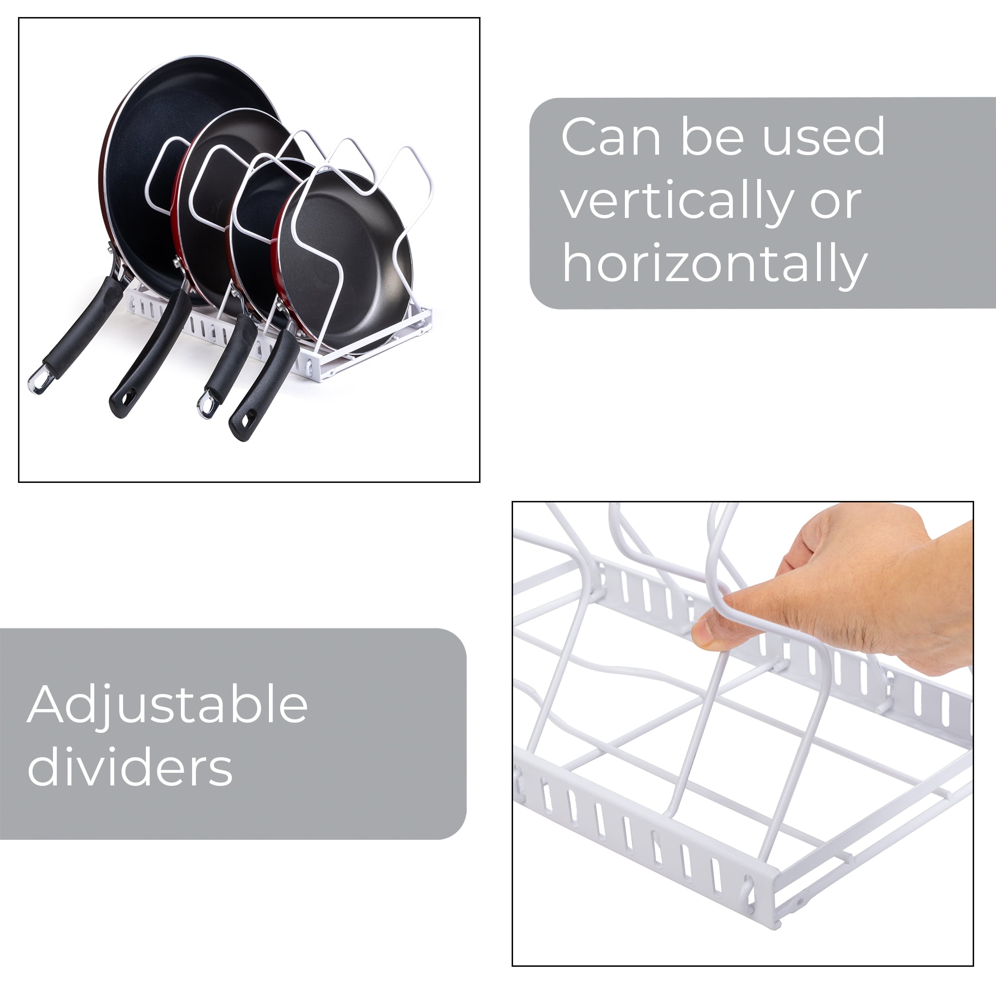 Mainstays White Wire Organization Rack-Use Vertical or Horizontal-Pantry-Kitchen