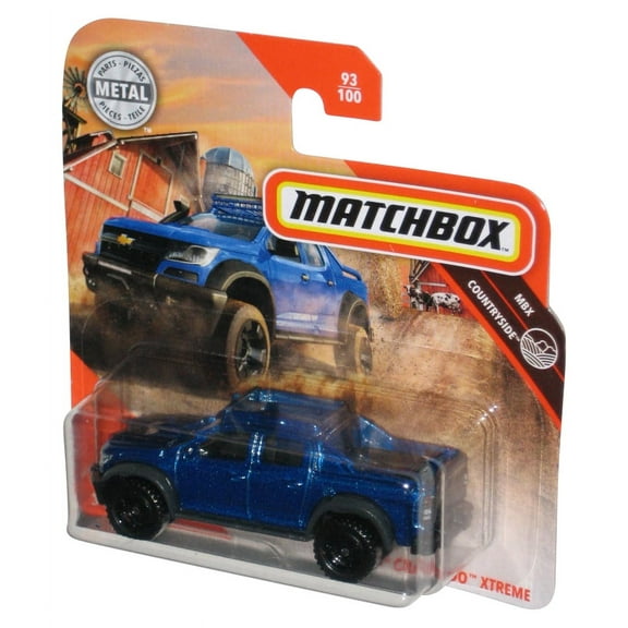 Matchbox MBX Countryside (2019) Blue '16 Chevy Colorado Xtreme Metal Toy Truck 93/100 - (Short Card)