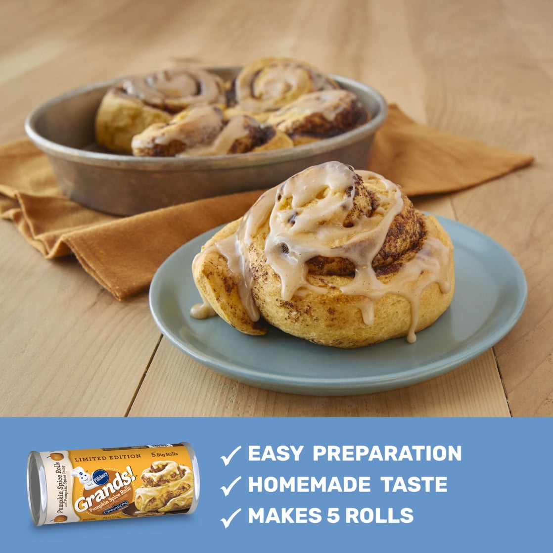 Pillsbury Grands! Limited Edition Pumpkin Spice Rolls and Icing, 5 Big Rolls, 17.5 oz
