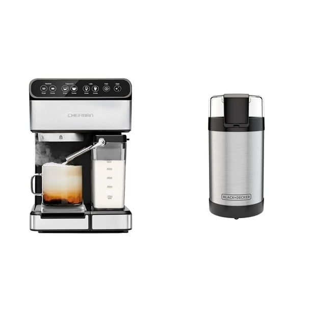 Chefman 6in1 Espresso Machine & Black+Decker CBG110SC Easy Touch