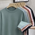 thumbnail image 2 of Suéter de cuello redondo para hombre, camisa interior de color sólido, suéter casual de otoño e invierno, tendencia para hombre, 2 of 6