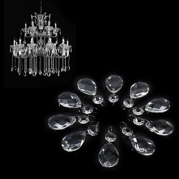 10Pcs Clear Glass Crystal Prisms Chandelier Pendant Light Lamp Part Drops DIY Accessories, DIY crystal pendant,Crystal Chandelier Lamp Part