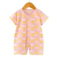 thumbnail image 2 of Gibobby Baby Clothes Boy Girl Western Cow Print Short Sleeve Romper Bodysuit Ribbed One Piece Jumpsuit Summer Outfit(Orange,6-12 Months), 2 of 4