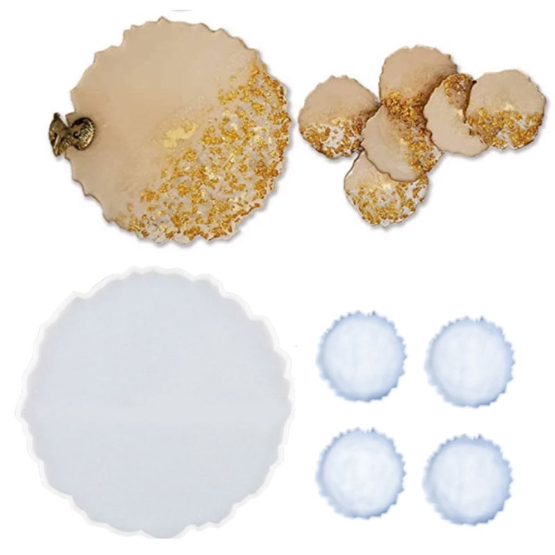 Round Resin Silicone Coaster Molds DIY White Epoxy Resin Cup Mat Mold Ornaments
