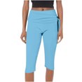 thumbnail image 2 of ZyeKqe Womens Capri Leggings Fold over Gym Yoga Pants Stretchy Casual Workout Bottoms High Waisted Athletic Cropped Pants, 2 of 5