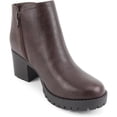 thumbnail image 3 of Soda Women’s Thumb Lug Sole Chelsea Ankle Boots (Brown, 8), 3 of 5