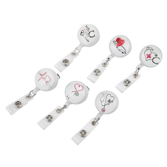 Mgaxyff 6Pcs Retractable Badge ID Badge Reels Clip Portable ID Name Card Badge Holders Accessory