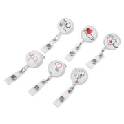 Mgaxyff 6Pcs Retractable Badge ID Badge Reels Clip Portable ID Name Card Badge Holders Accessory
