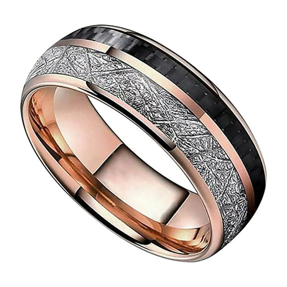 Clearance under $10 Tanwpn Two Tone Ring Unisex Decorative Jewelry Made Of Stainless Steel