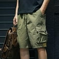 thumbnail image 2 of OSOLU Solid Color Leisure Jogging Cargo Cotton Men's Summer Shorts Vintage Sports Sweatpants Men's Pants Casual Shorts For Men Trousers Everyday Comfort Versatile Bottoms, 2 of 5
