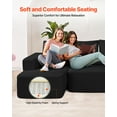 thumbnail image 2 of VEVOR Canapé Sectionnel Modulaire en U Style Nuage avec Chaise Longue et Coussin Noir, 2 of 9