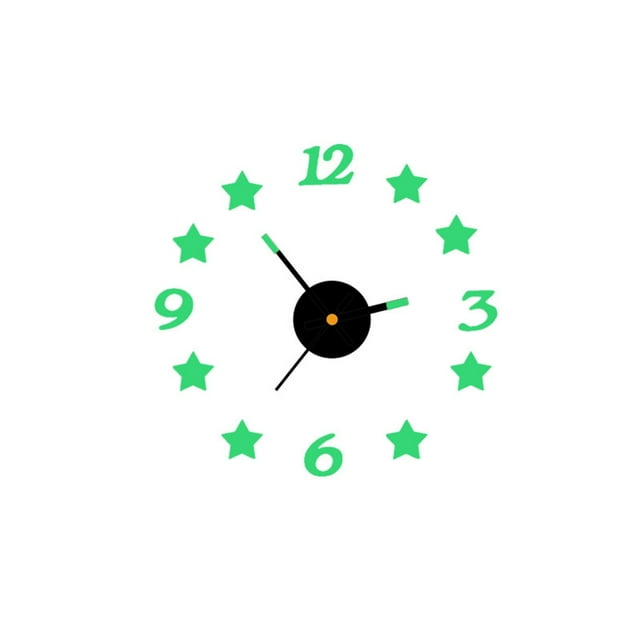 Agiferg DIY Luminous Stereo Digital Wall Clock Creative Wall Sticker Clock Living Room Decoration Clock