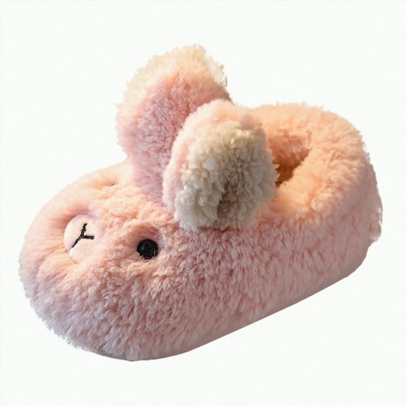 Hessimy Toddler Slippers Boys Girls House Shoes Slip On Baby Sock Shoes Lightweight Outdoor Walking Shoes Toddler Slippers Girls Slippers Winter Keep Warm Slippers (Pink,170)