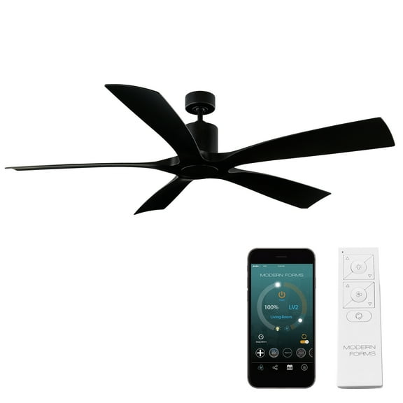 Aviator 70" Matte Black Smart Ceiling Fan with Remote Control