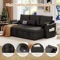 thumbnail image 3 of Reversible Sectional Sofa Couch - 85 in Sleeper Sofa Bed with USB Type C Ports and Cup Holder - L Shaped Couch with Pullout Bed for Living Room - Hidden Storage - Removable Backrest - Black, 3 of 7