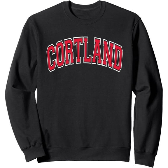 Velto Cortland Arched Red Text Swearshirt Full Size S-5XL