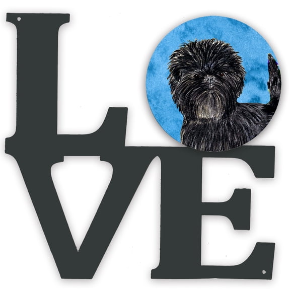 Blue Affenpinscher Metal Wall Artwork LOVE