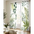 thumbnail image 5 of Green Leaves Sheer Curtains 84 Inch Length 2 Panels Set for Living Room/Bedroom, Summer Botanical Farmhouse Watercolor Leaf Kitchen Curtains Grommet Semi-Sheer Curtains Window Treatments 42"x84"x2, 5 of 7