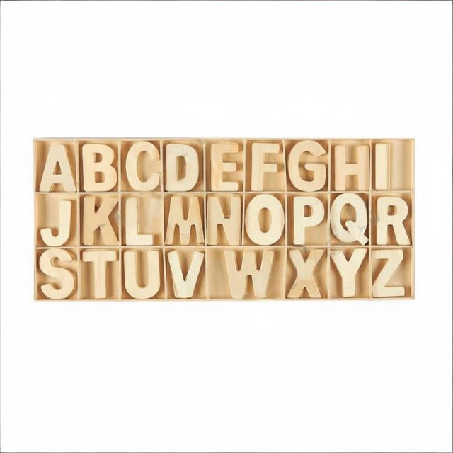 Juego De Letras De Madera Del Alfabeto Letras De Madera Para Manualidades Con Bandeja Juego De Letras Pequeñas De Madera Para Artesanos, Maestros, Decoración De Bodas, Decoración Del Madera L