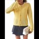 thumbnail image 3 of Suéteres Tipo Cárdigan de Punto para Mujer, de Principios de Otoño, de Larga, con Abertura Frontal y Botones, Chaqueta Corta Informal de Moda. Amarillo L, 3 of 8