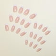 thumbnail image 3 of Almond Press on Nails Short Fake Nails Press ons Nude Pink False Nails with Design Cute Glossy Full Cover Acrylic Glue on Nails Artificial Stick on Nails for Women Manicure 24Pcs style11 24 Fl Oz, 3 of 4
