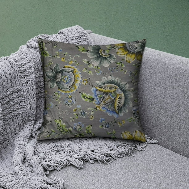 Throw Pillow Covers Pack of 2 for Living Room Table Floral Printed Cushion Case 20x20 inches Gray Home Decor Walmart Business Supplies
