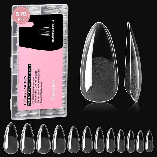 Gel suave para uñas con forma de escarabajos, tamaño mediano, 576 unidades, 12 tamaños