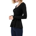 thumbnail image 4 of NOMADIC NOOK Women's 2 Packs V Neck Long Sleeve Ribbed Pullover Knitted Peplum Sweater, 4 of 7