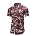 thumbnail image 2 of Palato Mens T Shirts,Men Hawaiian Short Sleeve Beach Stand-up Collar Shirt Printed Summer Casual Button Down Shirts, 2 of 4