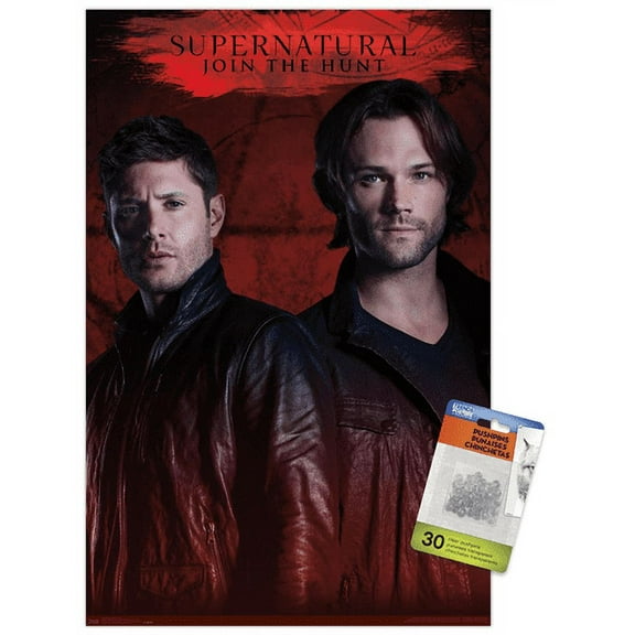 Supernatural - Red Wall Poster with Push Pins, 14.725" x 22.375"