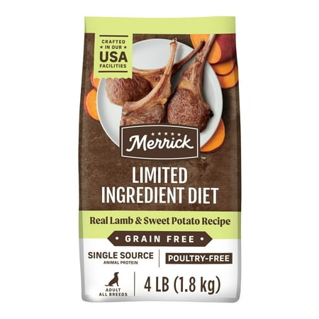 Merrick Limited Ingredient Real Lamb & Sweet Potato Dry Dog Food Grain Free 22 lb Bag