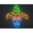 thumbnail image 2 of Head Skull Neon Sign,Halloween Wall Art Light Decor, 2 of 4