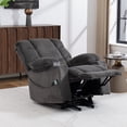 thumbnail image 6 of Power Lift Recliner Chair, Paproos Power Lift Recliner with Massage and Heat for Elderly, Reclining Sofa with Cup Holders & Side Pockets for Living Room, Velvet Fabric, Gray, 6 of 9