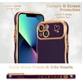 thumbnail image 2 of for iPhone 14 Case 6.1 inch,Cute Curly Wave Frame Case with Love Heart Pattern,Luxury Plating Edge Full Camera Protection Shockproof Phone Case for Women Girls-Dark Violet, 2 of 13