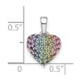 thumbnail image 3 of Sterling Silver Heart Pendant Necklace for Women with Multicolored Gemstones, Rainbow Pride Jewelry Symbolizing Love, LGBTQ Accessory, Colorful Crystal Fashion Necklace, 3 of 6