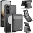 thumbnail image 1 of Funda trasera de cuero para Samsung Galaxy S23 FE, compatible con funda MagSafe, con tarjetero., 1 of 5