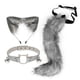 thumbnail image 2 of Diadema con orejas de gato y cola larga para disfraz de Halloween Gris, 2 of 9